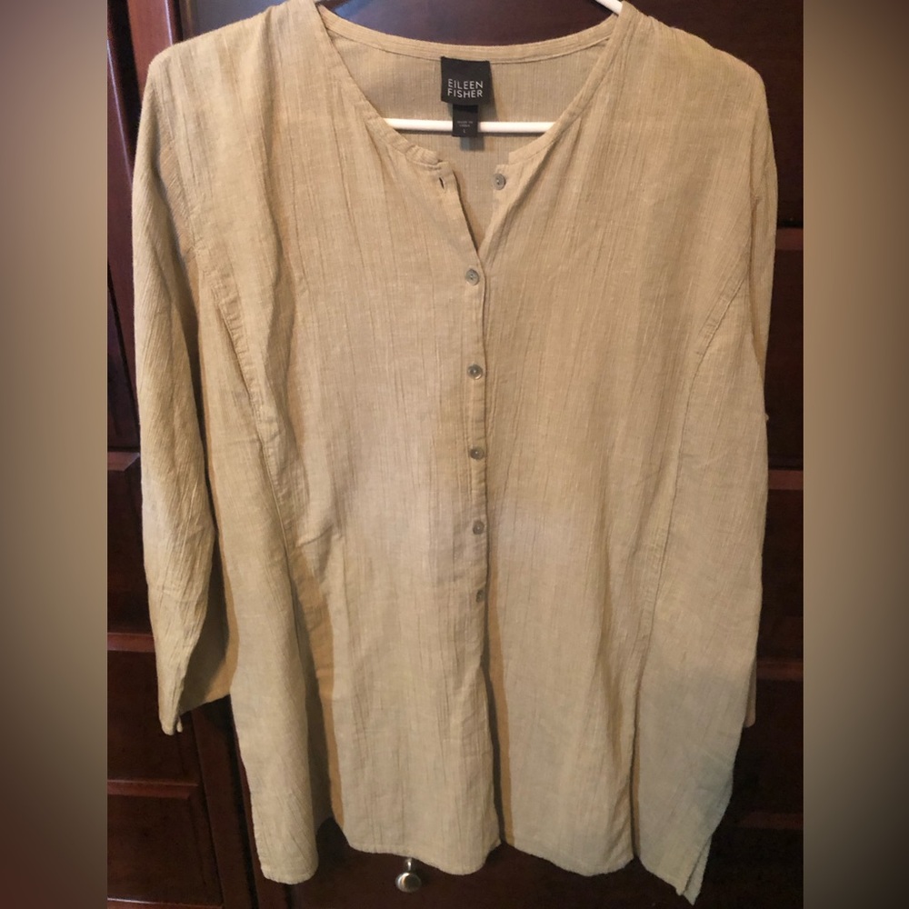 Women’s Large, Eileen Fisher linen blouse. 3/4 sleeve.